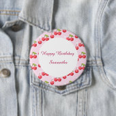 Niedlich Cherry 1. Geburtstag Party Button (Beispiel)