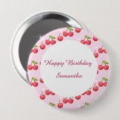 Niedlich Cherry 1. Geburtstag Party Button (Vorne & Hinten)