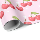 Niedlich Cherry 1. Geburtstag Party Geschenkpapier (Rolleneckpunkt)