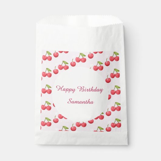 Niedlich Cherry 1. Geburtstag Party Geschenktütchen (Vorderseite)