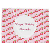 Niedlich Cherry 1. Geburtstag Party Große Geschenktüte (Rückseite)