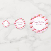 Niedlich Cherry 1. Geburtstag Party Konfetti (Vorderseiten)