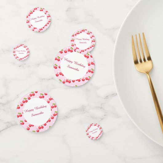 Niedlich Cherry 1. Geburtstag Party Konfetti (Gruppe)