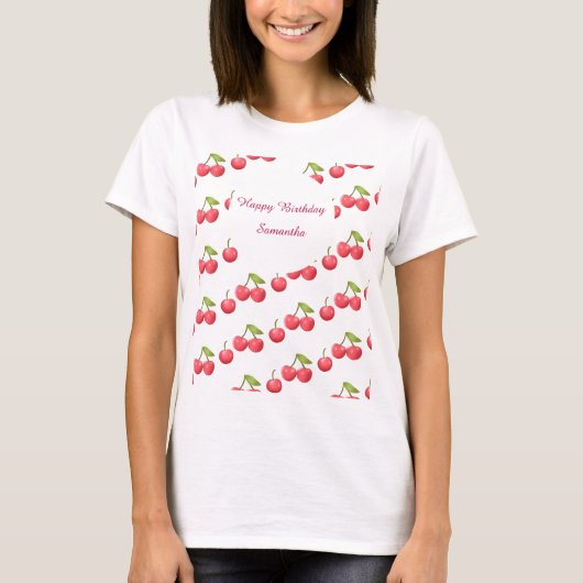 Niedlich Cherry 1. Geburtstag Party T-Shirt (Vorderseite)