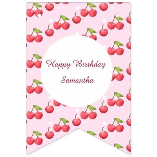 Niedlich Cherry 1. Geburtstag Party Wimpelkette (Zweite Fahne)