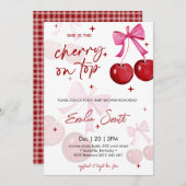 Niedlich Cherry auf Top Baby Dusche Party Einladun Einladung (Vorne/Hinten)