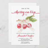 Niedlich Cherry auf Top Girl Dusche Einladung (Vorne/Hinten)