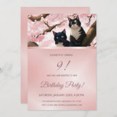 Niedlich | Cherry Blossom Girls Einladung (Vorne/Hinten)