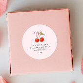 Niedlich Cherry Bow Coquette Rücksendeadresse Runder Aufkleber