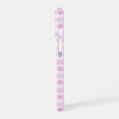 Niedlich Cherry Coquette Bow Pink Gingham iPhone 16 Hülle (Linke Seite)