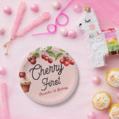 Niedlich Cherry First Girly Birthday Pink Pappteller (Party)