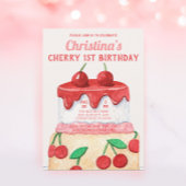 Niedlich Cherry First Sweet One Birthday Einladung
