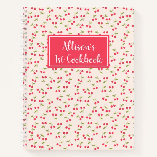 Niedlich Cherry Pattern Kitchen Gedicht 1. Kochbuc Notizblock (Vorderseite)