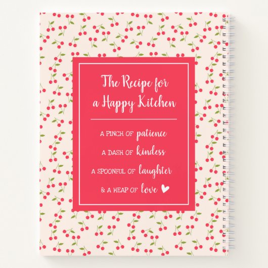 Niedlich Cherry Pattern Kitchen Gedicht 1. Kochbuc Notizblock (Rückseite)
