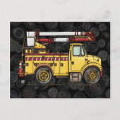 Niedlich Cherry Picker Truck Postkarte (Vorderseite)