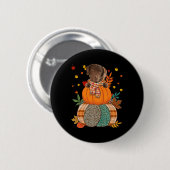 Niedlich Chesapeake Bay Retriever Pumpkinthanksgiv Button (Vorne & Hinten)
