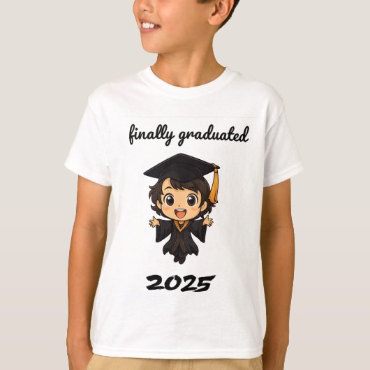 Niedlich Chibi Abschluss 2025 T - Shirt - Endlich  (Vorderseite)