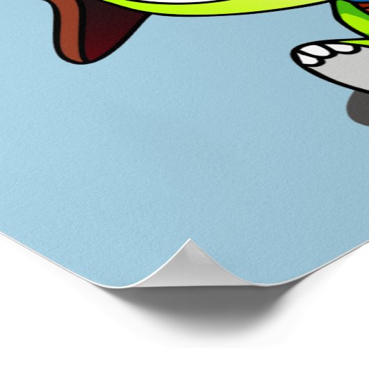 Niedlich Chibi Aviator Turtle Poster (Ecke)