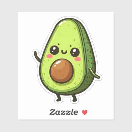 Niedlich Chibi Avocado Aufkleber (Blatt)