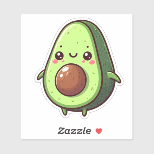 Niedlich Chibi Avocado Aufkleber (Blatt)