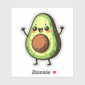 Niedlich Chibi Avocado Aufkleber (Blatt)