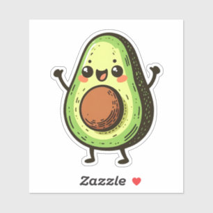 Niedlich Chibi Avocado Aufkleber