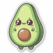 Niedlich Chibi Avocado Aufkleber (Vorderseite)