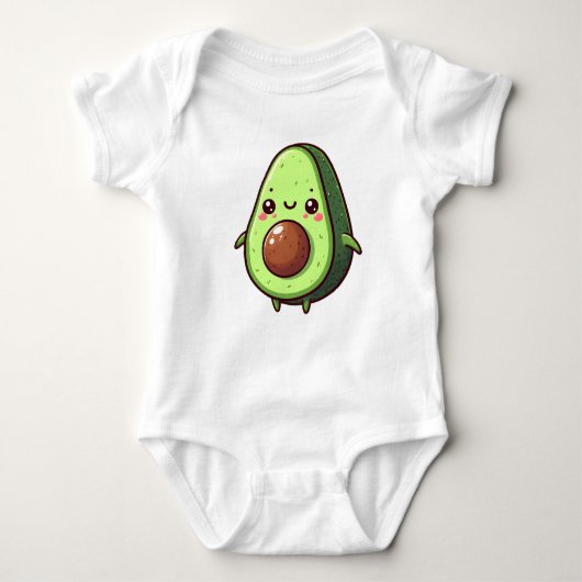 Niedlich Chibi Avocado Baby Strampler (Vorderseite)