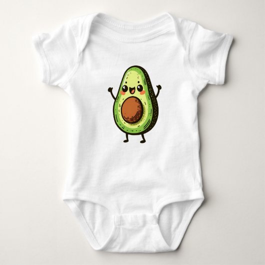 Niedlich Chibi Avocado Baby Strampler (Vorderseite)