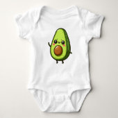 Niedlich Chibi Avocado Baby Strampler (Vorderseite)