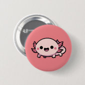 Niedlich Chibi Axolotl Button (Vorne & Hinten)