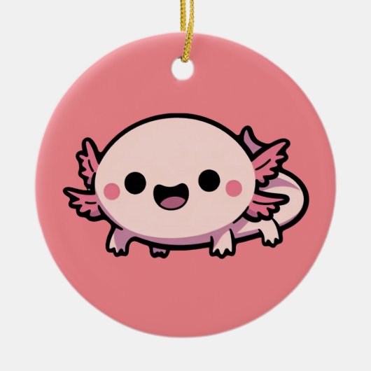 Niedlich Chibi Axolotl Keramik Ornament (Vorne)