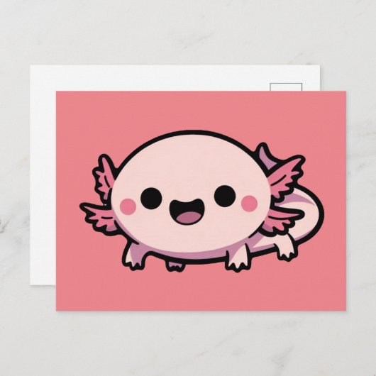 Niedlich Chibi Axolotl Postkarte (Vorne/Hinten)