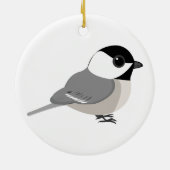 Niedlich Chibi Chickadee Keramikornament (Hinten)