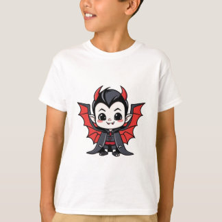 Niedlich Chibi Dracula - Cartoon Halloween T-Shirt