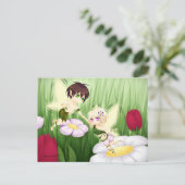 Niedlich Chibi Fairy Boy and girl Postkarte (Stehend Vorderseite)