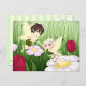 Niedlich Chibi Fairy Boy and girl Postkarte (Vorne/Hinten)