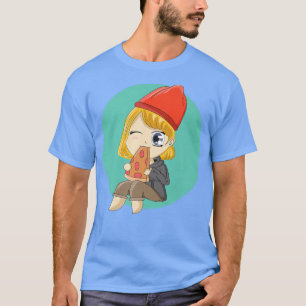 Niedlich Chibi Girl Eating Pizza53 160 T-Shirt