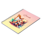 Niedlich Chibi Girl Playing Harp Personalisiert Notizblock (Linke Seite)