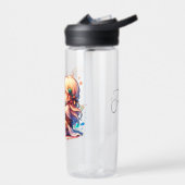 Niedlich Chibi Girl Playing Harp Personalisiert Trinkflasche (Links)