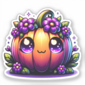 Niedlich Chibi Happy Halloween Pumpkin Aufkleber (Vorderseite)