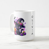 Niedlich Chibi Happy Halloween Pumpkin Personalisi Kaffeetasse (Vorderseite Links)