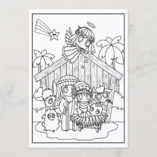 niedlich chibi manga Nativity Scene Grund für die  Einladung