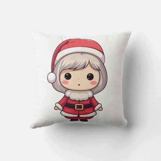Niedlich Chibi Mrs. Claus Character Kissen (Rückseite)