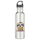 Niedlich Chibi Sloth Workout � Funny Kawaii Gym Ti Edelstahlflasche (Vorderseite)