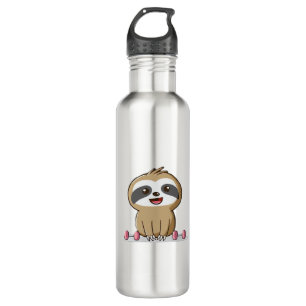Niedlich Chibi Sloth Workout � Funny Kawaii Gym Ti Edelstahlflasche