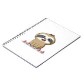 Niedlich Chibi Sloth Workout � Funny Kawaii Gym Ti Notizblock (Linke Seite)