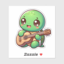 Niedlich Chibi Turtle Playing Guitar
