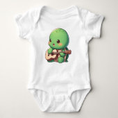 Niedlich Chibi Turtle Playing Guitar Baby Strampler (Vorderseite)