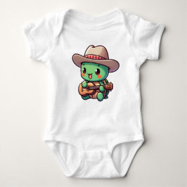 Niedlich Chibi Turtle Playing Guitar Baby Strampler